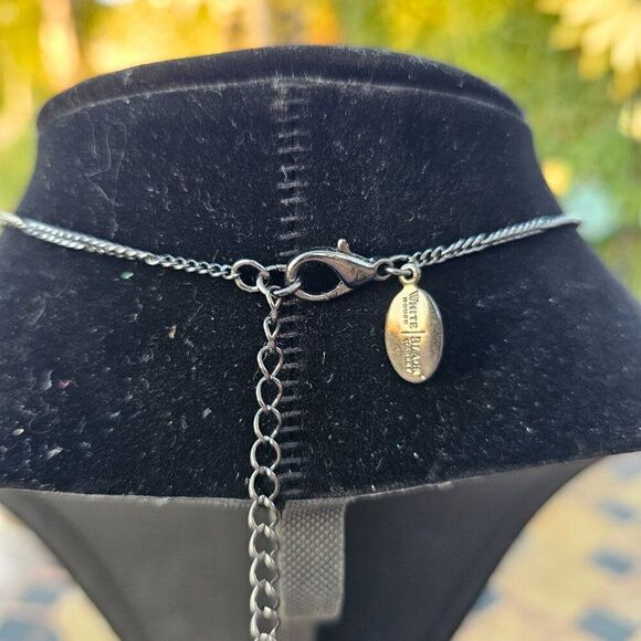 WHBM Chic Sterling Silver and Rhinestone Circle Pendant Necklace - Picture 6 of 6